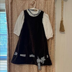 Charming Brown and White Kids Dress